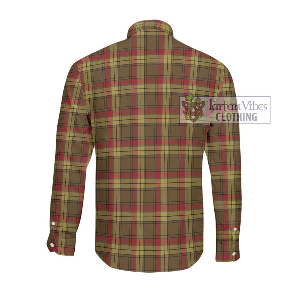 Tartan Vibes Clothing MacMillan Old Weathered Tartan Long Sleeve Button Shirt with Family Crest DNA In Me Style