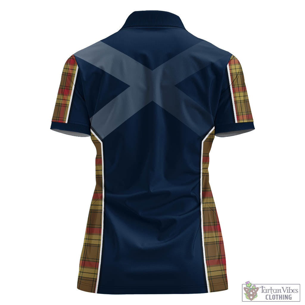 Tartan Vibes Clothing MacMillan Old Weathered Tartan Women's Polo Shirt with Family Crest and Scottish Thistle Vibes Sport Style