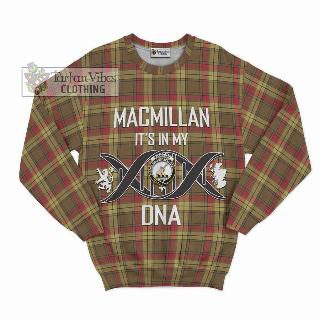 MacMillan Old Weathered Tartan Sweatshirt with Family Crest DNA In Me Style - Tartanvibesclothing Shop