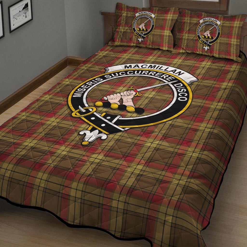 MacMillan Old Weathered Tartan Quilt Bed Set with Family Crest - Tartanvibesclothing