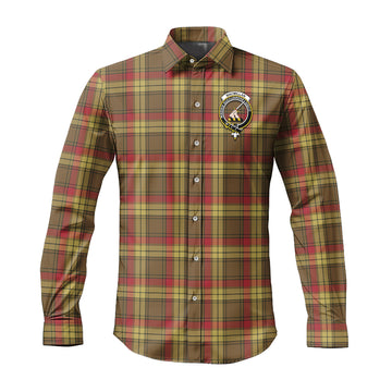 MacMillan Old Weathered Tartan Long Sleeve Button Up Shirt with Family Crest