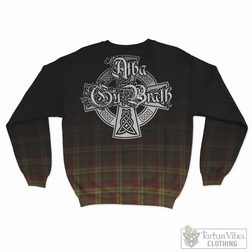 Tartan Vibes Clothing MacMillan Old Weathered Tartan Sweatshirt Featuring Alba Gu Brath Family Crest Celtic Inspired