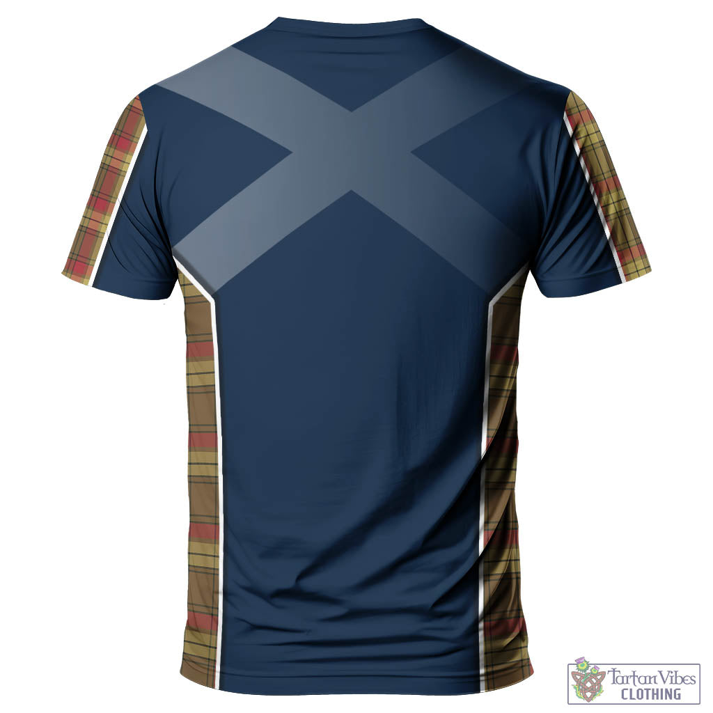 Tartan Vibes Clothing MacMillan Old Weathered Tartan T-Shirt with Family Crest and Lion Rampant Vibes Sport Style