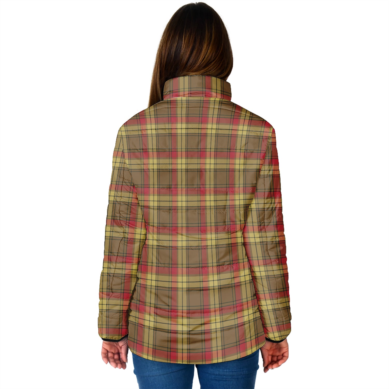 MacMillan Old Weathered Tartan Padded Jacket with Family Crest - Tartanvibesclothing