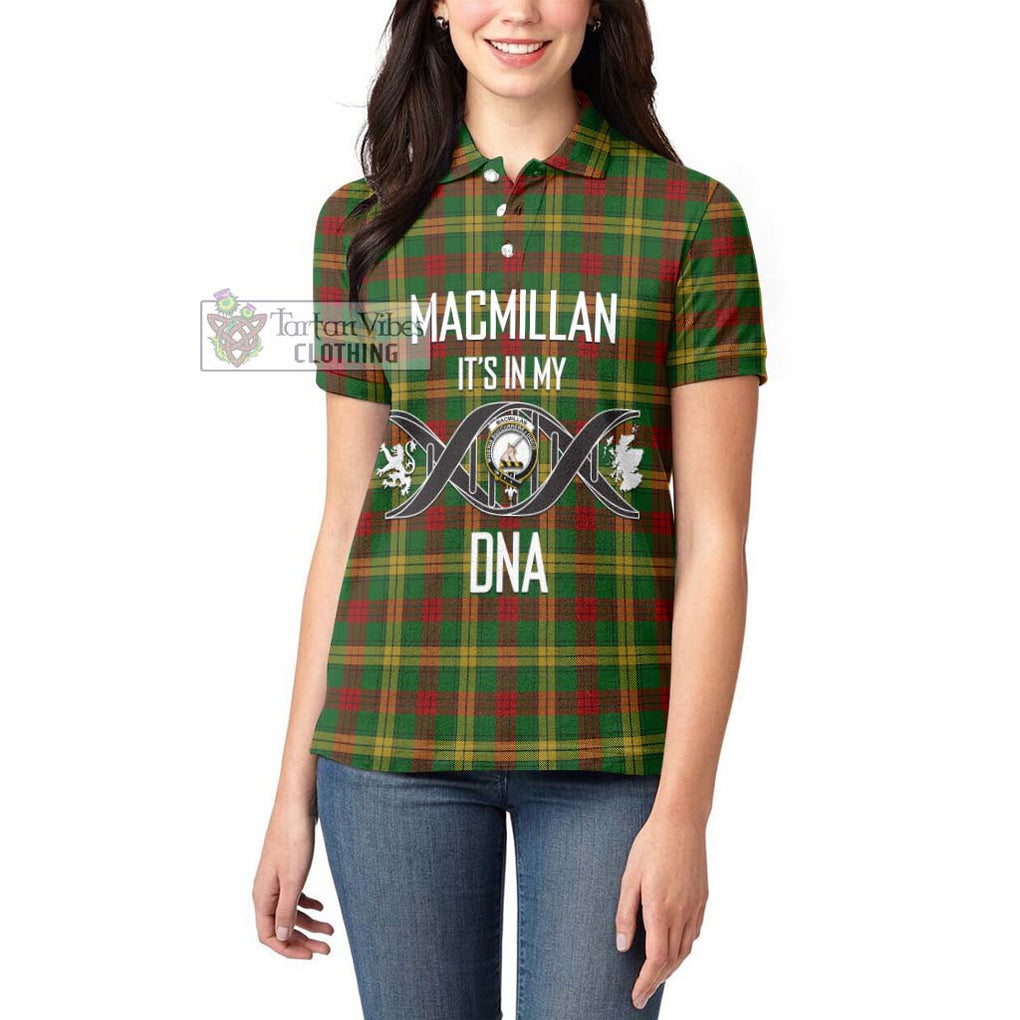 MacMillan Society of Glasgow Tartan Women's Polo Shirt with Family Crest DNA In Me Style Women - Tartanvibesclothing Shop