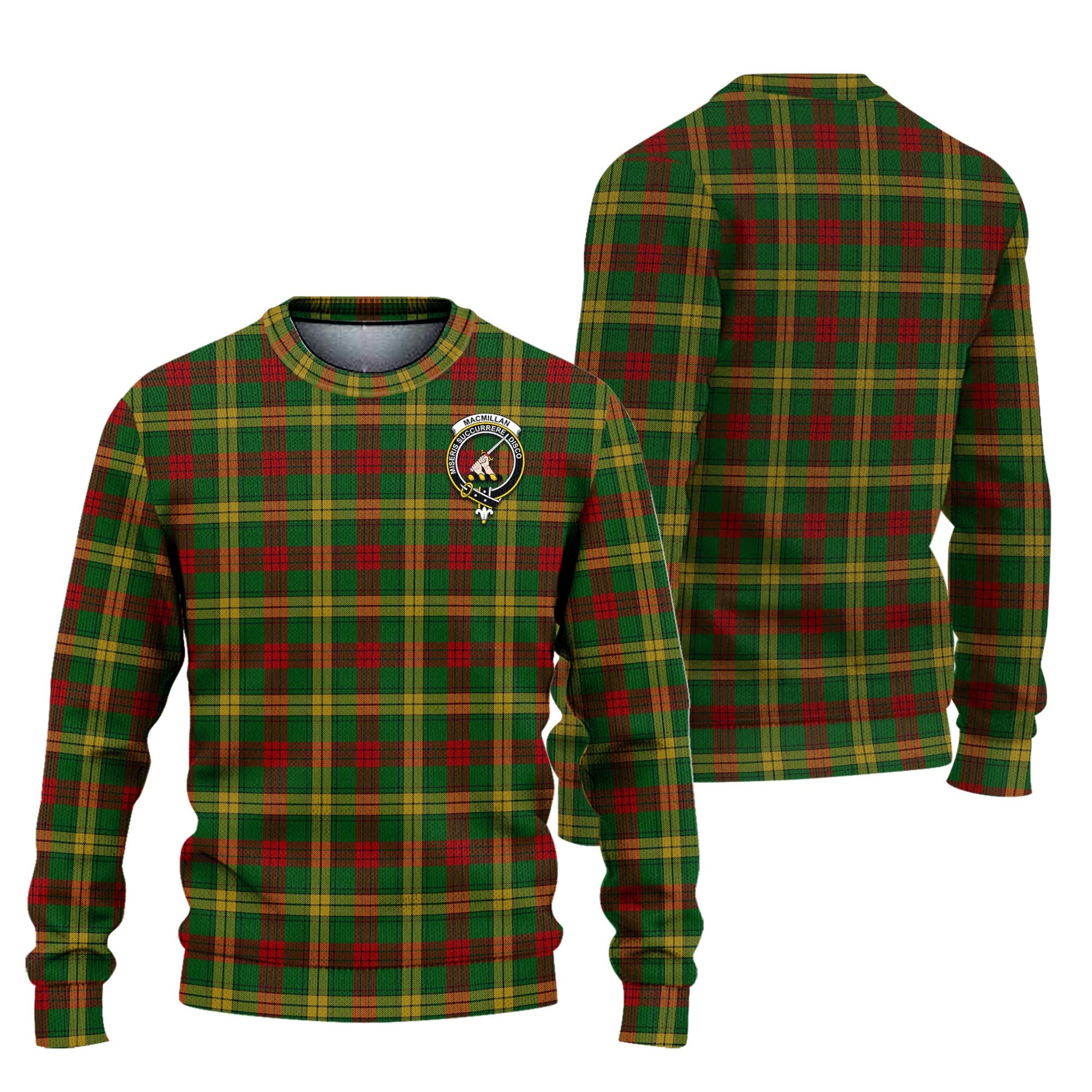 MacMillan Society of Glasgow Tartan Knitted Sweater with Family Crest Unisex - Tartanvibesclothing