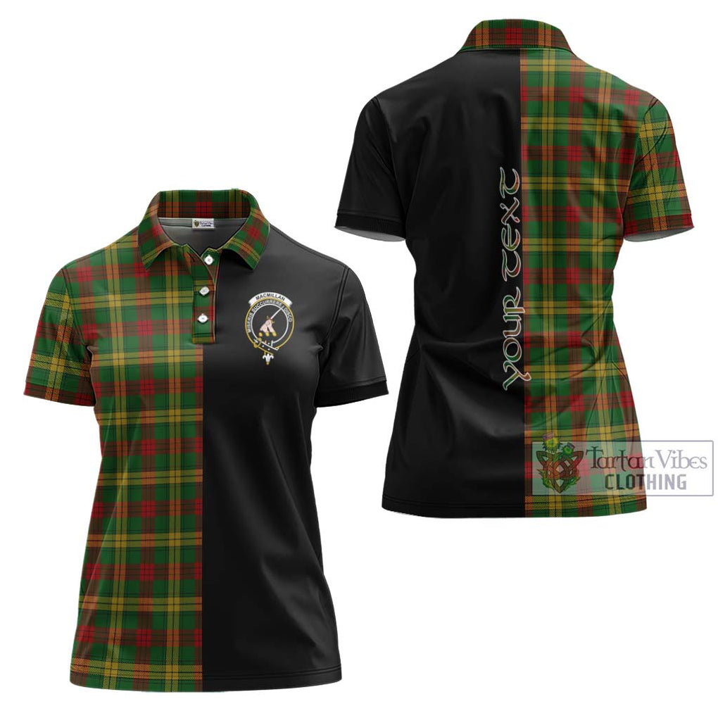 MacMillan Society of Glasgow Tartan Women's Polo Shirt with Family Crest and Half Of Me Style Women - Tartanvibesclothing Shop