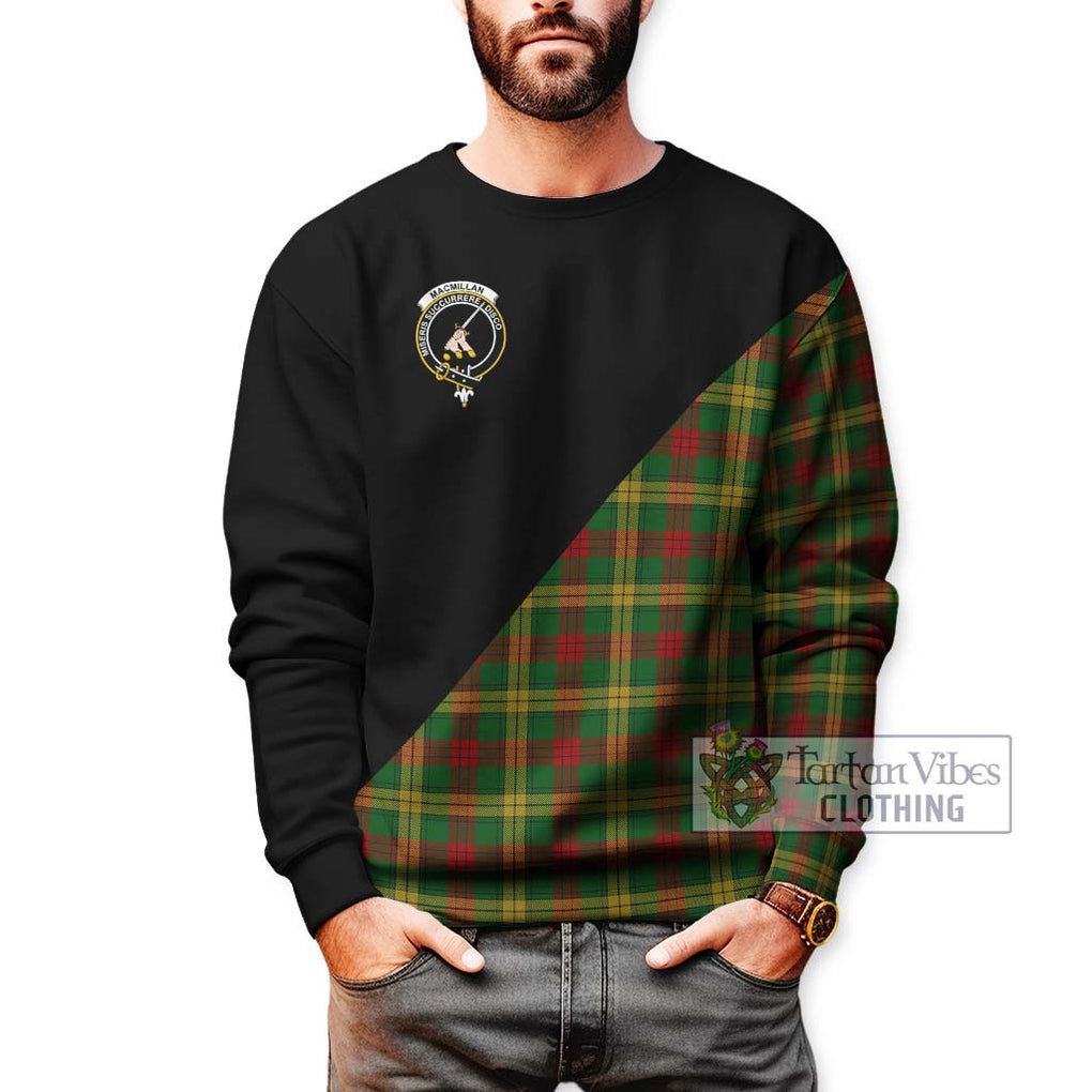 MacMillan Society of Glasgow Tartan Sweatshirt with Family Crest and Military Logo Style Unisex - Tartanvibesclothing Shop