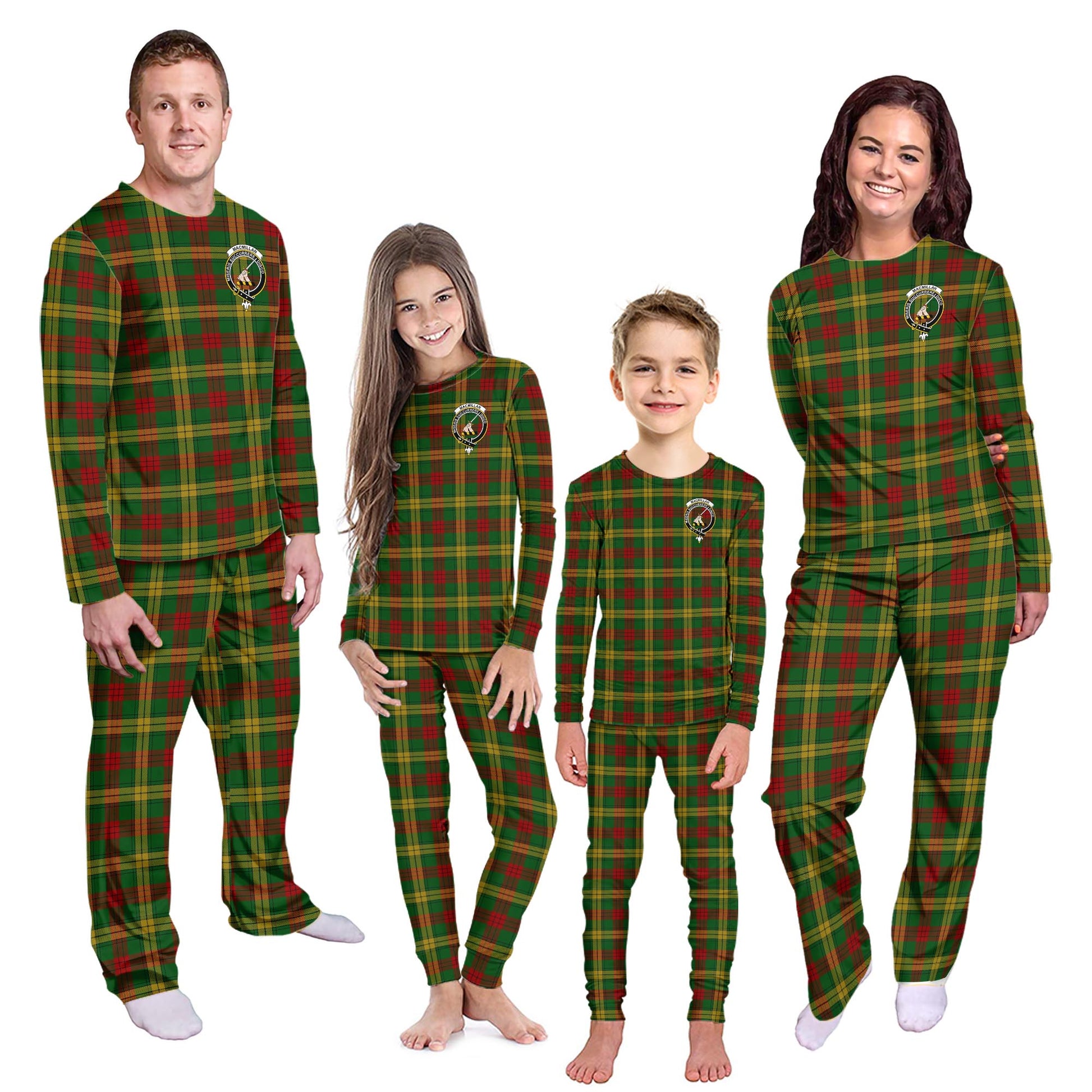 MacMillan Society of Glasgow Tartan Pajamas Family Set with Family Crest - Tartanvibesclothing