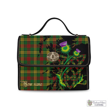 MacMillan Society of Glasgow Tartan Waterproof Canvas Bag with Scotland Map and Thistle Celtic Accents