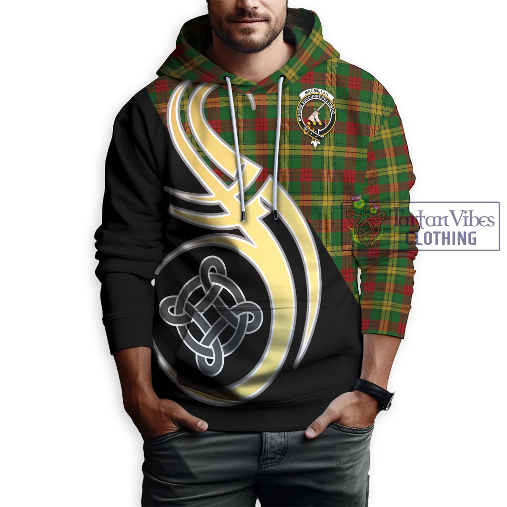 MacMillan Society of Glasgow Tartan Hoodie with Family Crest and Celtic Symbol Style Zip Hoodie - Tartan Vibes Clothing