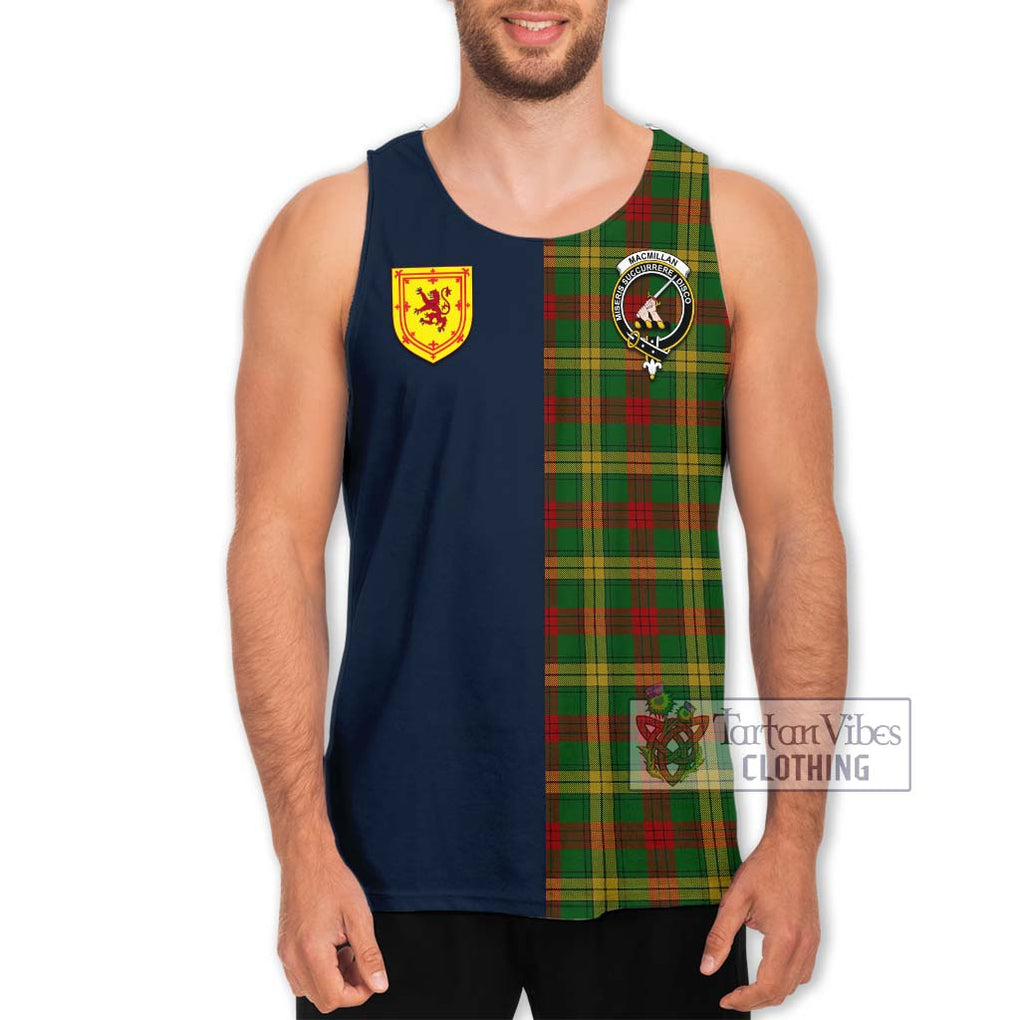 Tartan Vibes Clothing MacMillan Society of Glasgow Tartan Men's Tank Top with Scottish Lion Royal Arm Half Style