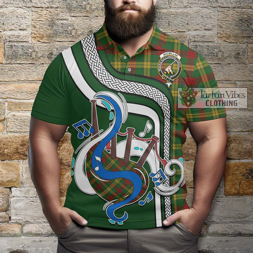 Tartan Vibes Clothing MacMillan Society of Glasgow Tartan Polo Shirt with Epic Bagpipe Style