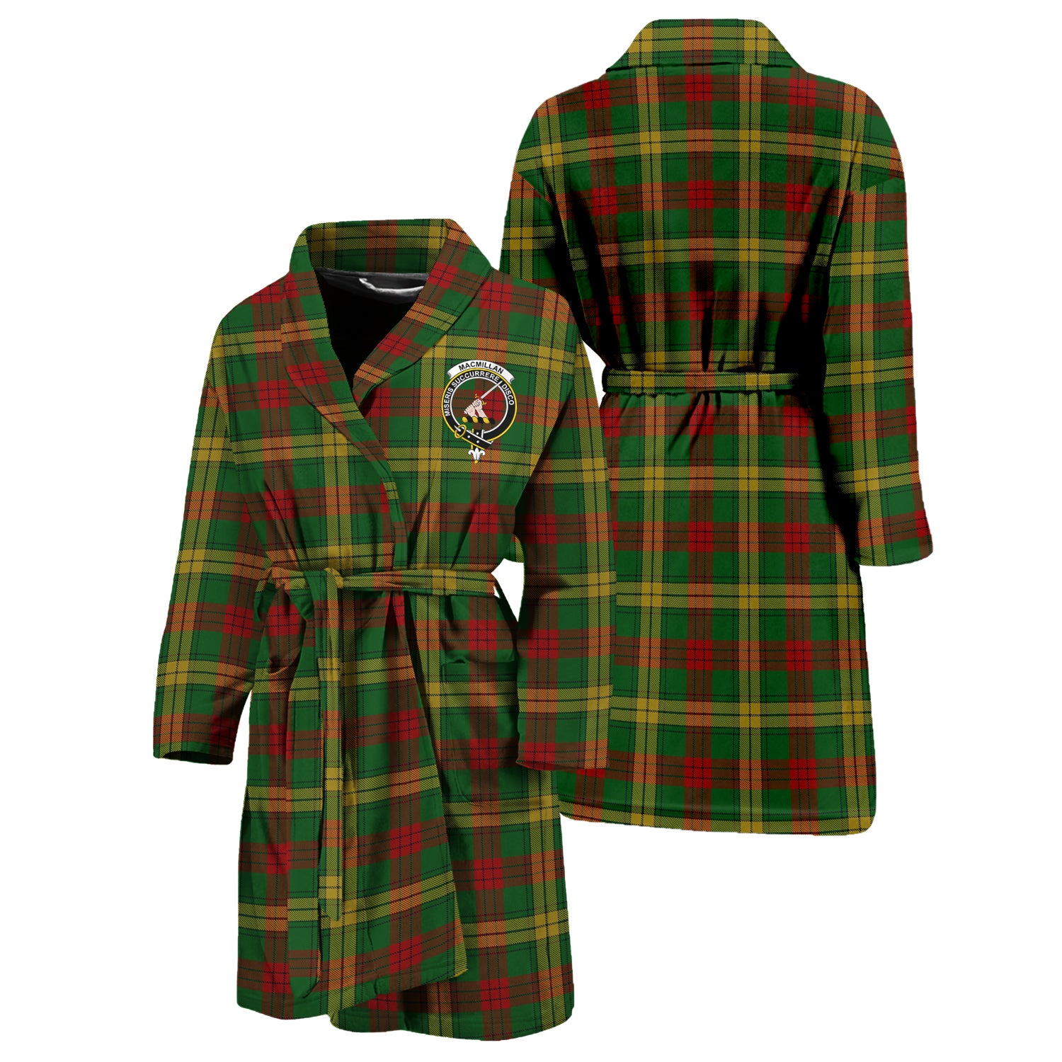 MacMillan Society of Glasgow Tartan Bathrobe with Family Crest Unisex S - Tartan Vibes Clothing