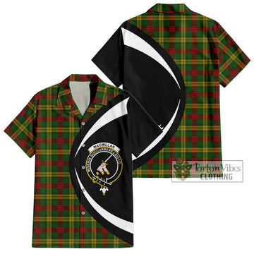 MacMillan Society of Glasgow Tartan Short Sleeve Button Up with Family Crest Circle Style