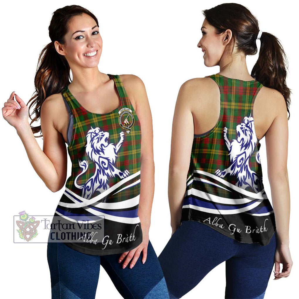 MacMillan Society of Glasgow Tartan Women's Racerback Tanks with Alba Gu Brath Regal Lion Emblem 4XL - Tartanvibesclothing Shop