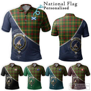 MacMillan Society of Glasgow Tartan Polo Shirt with Personalised National Flag and Family Crest Half Style