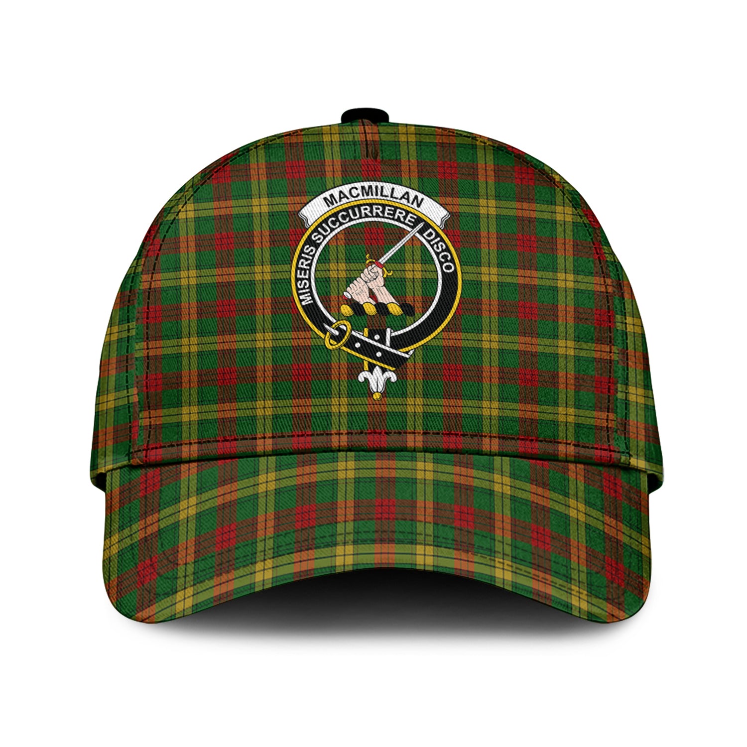 MacMillan Society of Glasgow Tartan Classic Cap with Family Crest Classic Cap Universal Fit - Tartan Vibes Clothing