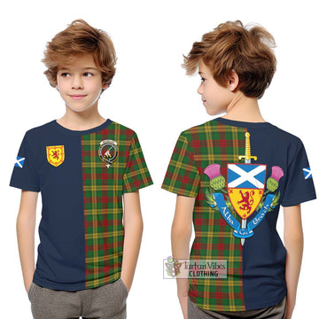 MacMillan Society of Glasgow Tartan Kid T-Shirt Alba with Scottish Lion Royal Arm Half Style