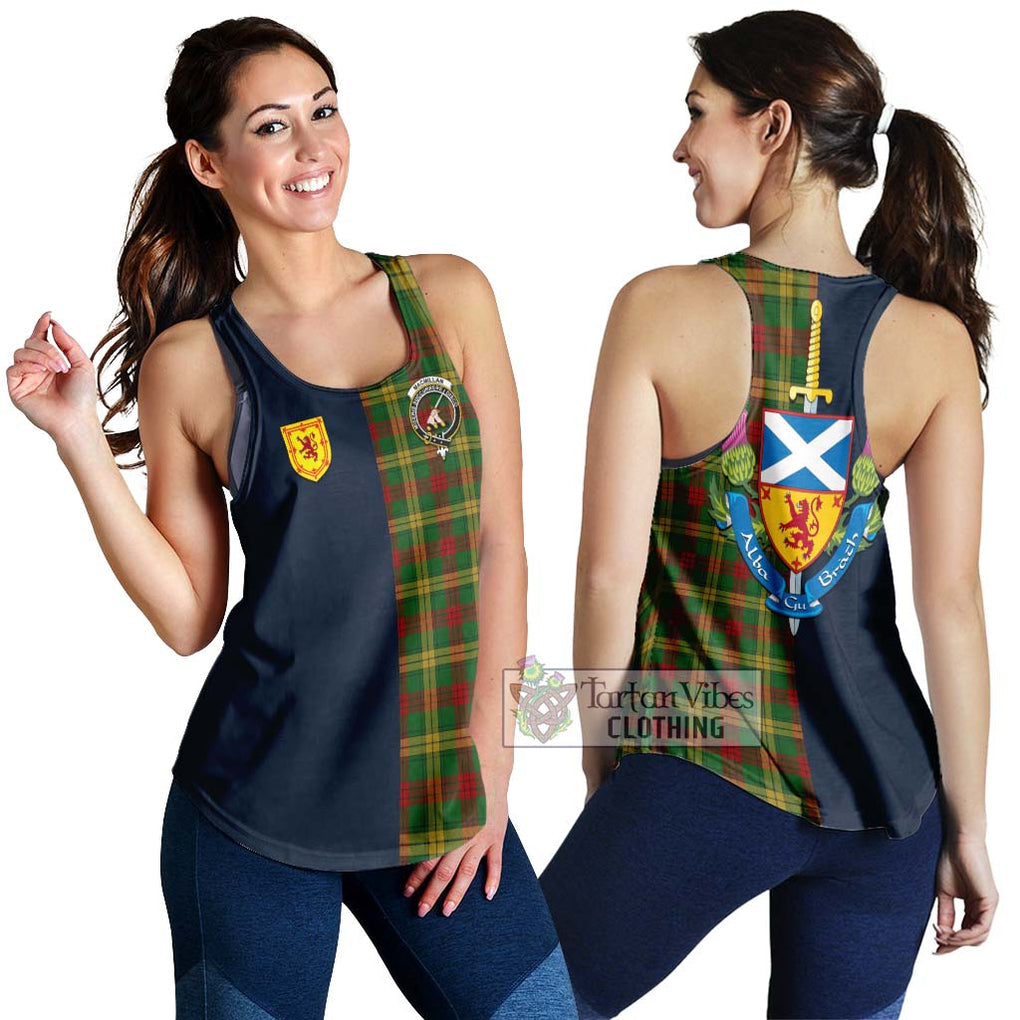 Tartan Vibes Clothing MacMillan Society of Glasgow Tartan Women's Racerback Tanks with Scottish Lion Royal Arm Half Style