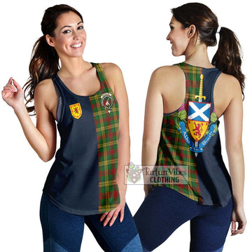 MacMillan Society of Glasgow Tartan Women's Racerback Tanks Alba with Scottish Lion Royal Arm Half Style