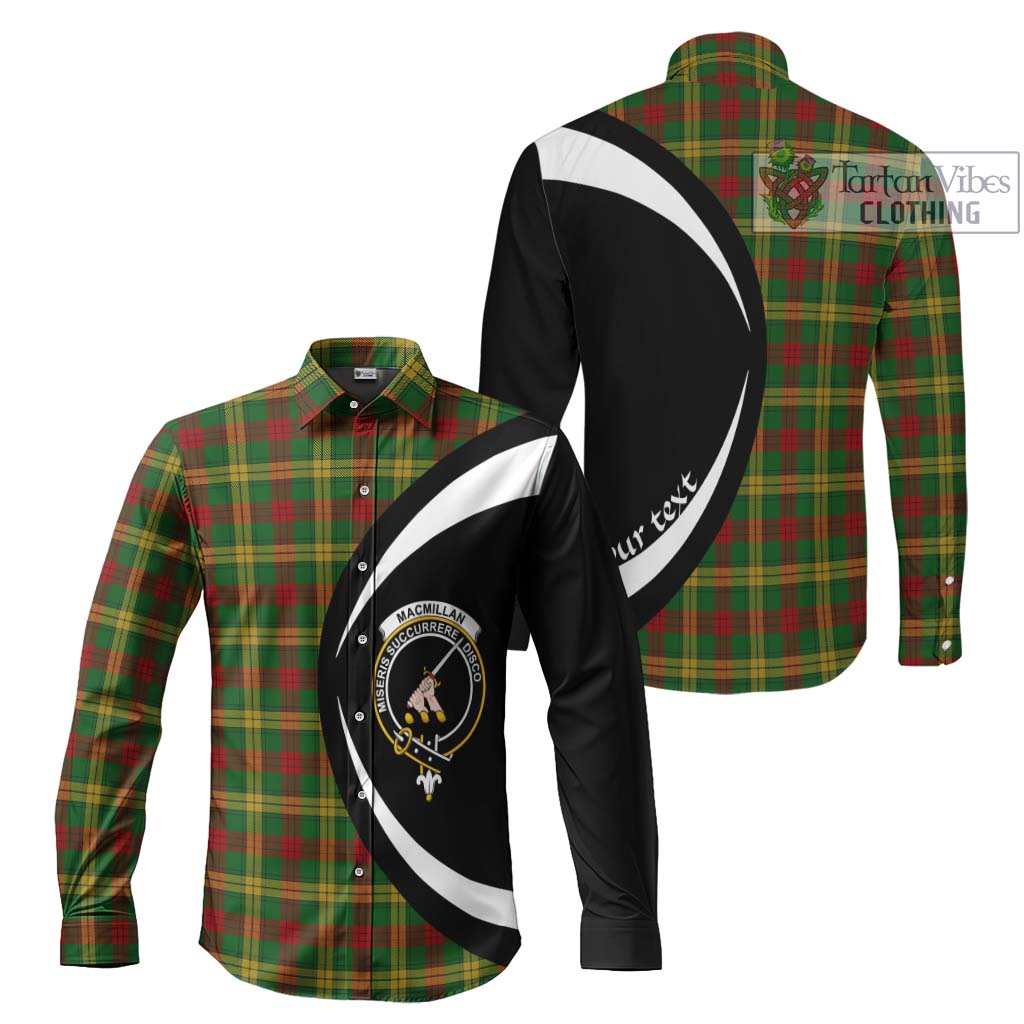 MacMillan Society of Glasgow Tartan Long Sleeve Button Up with Family Crest Circle Style Men's Shirt S - Tartan Vibes Clothing