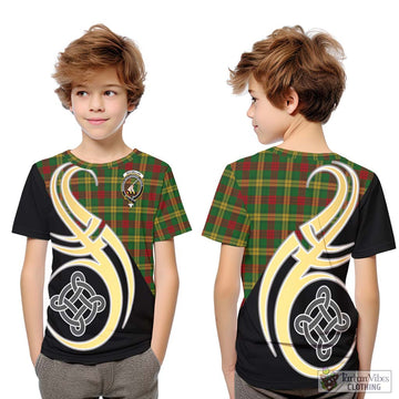 MacMillan Society of Glasgow Tartan Kid T-Shirt with Family Crest and Celtic Symbol Style