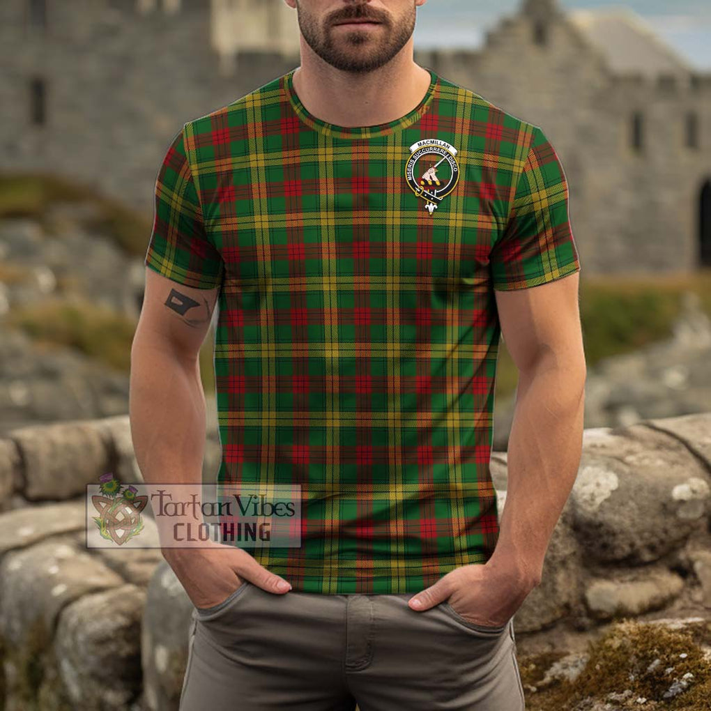 MacMillan Society of Glasgow Tartan Cotton T-Shirt with Family Crest Men's Shirt - Tartanvibesclothing Shop