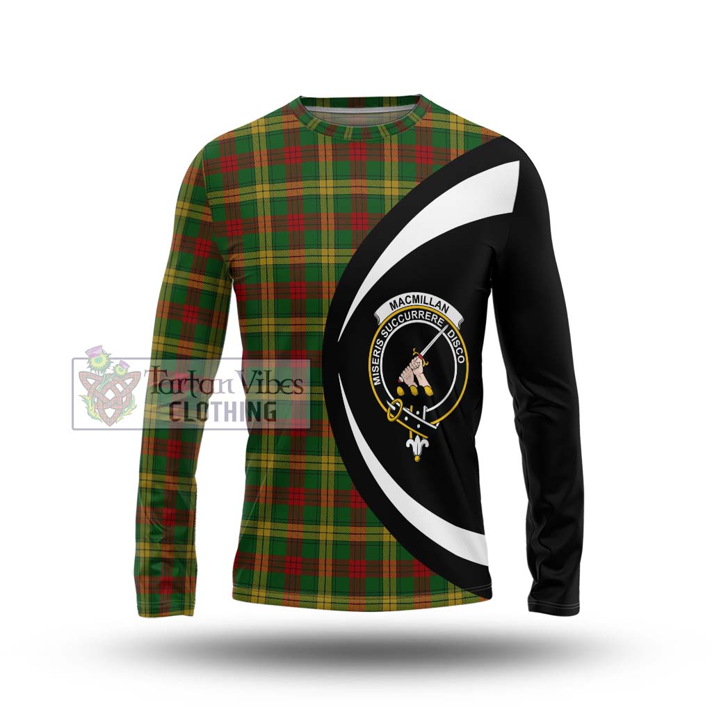 MacMillan Society of Glasgow Tartan Long Sleeve T-Shirt with Family Crest Circle Style Unisex - Tartan Vibes Clothing