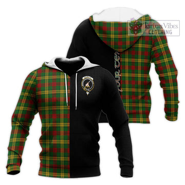 MacMillan Society of Glasgow Tartan Knitted Hoodie with Family Crest and Half Of Me Style