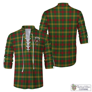 MacMillan Society of Glasgow Tartan Men's Scottish Traditional Jacobite Ghillie Kilt Shirt with Family Crest