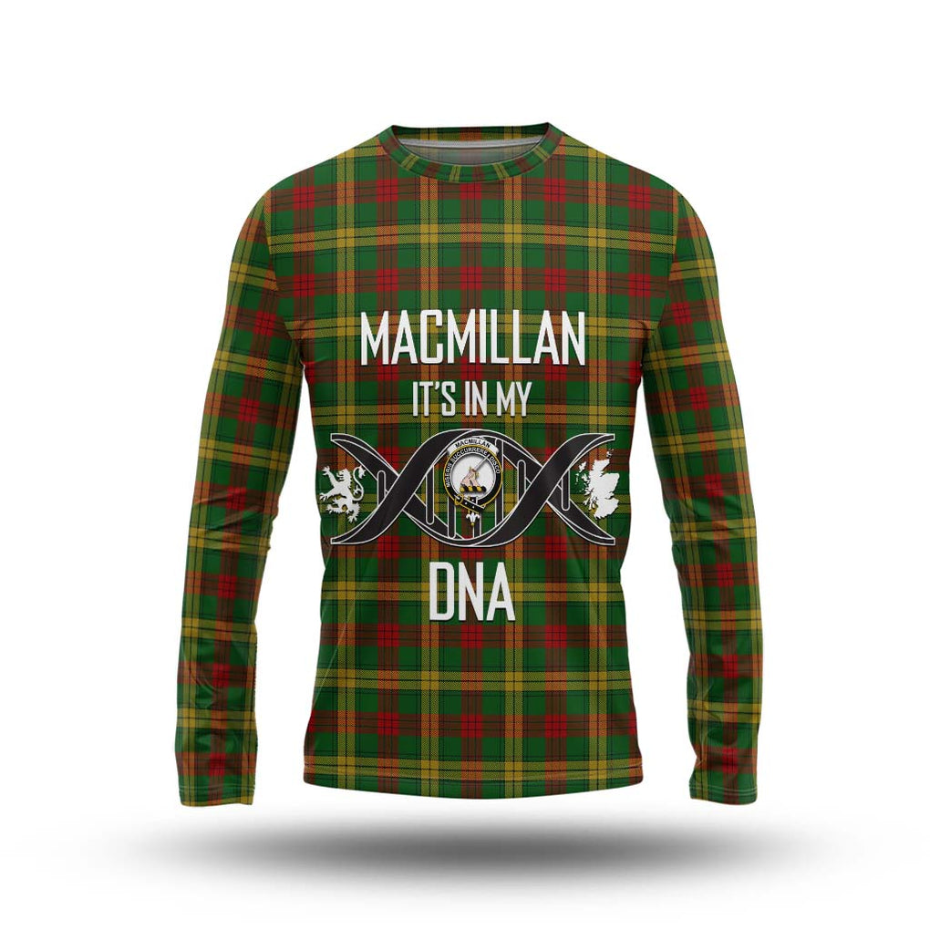 MacMillan Society of Glasgow Tartan Long Sleeve T-Shirt with Family Crest DNA In Me Style Unisex - Tartanvibesclothing Shop