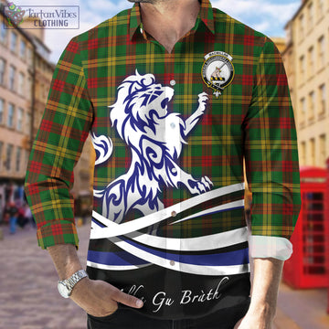 MacMillan Society of Glasgow Tartan Long Sleeve Button Up Shirt with Alba Gu Brath Regal Lion Emblem