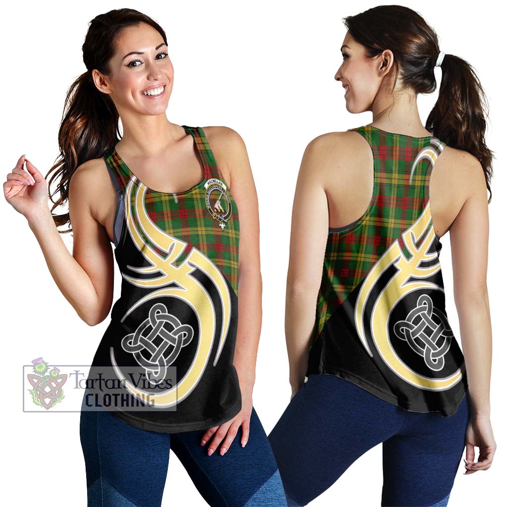 MacMillan Society of Glasgow Tartan Women's Racerback Tanks with Family Crest and Celtic Symbol Style 4XL - Tartan Vibes Clothing