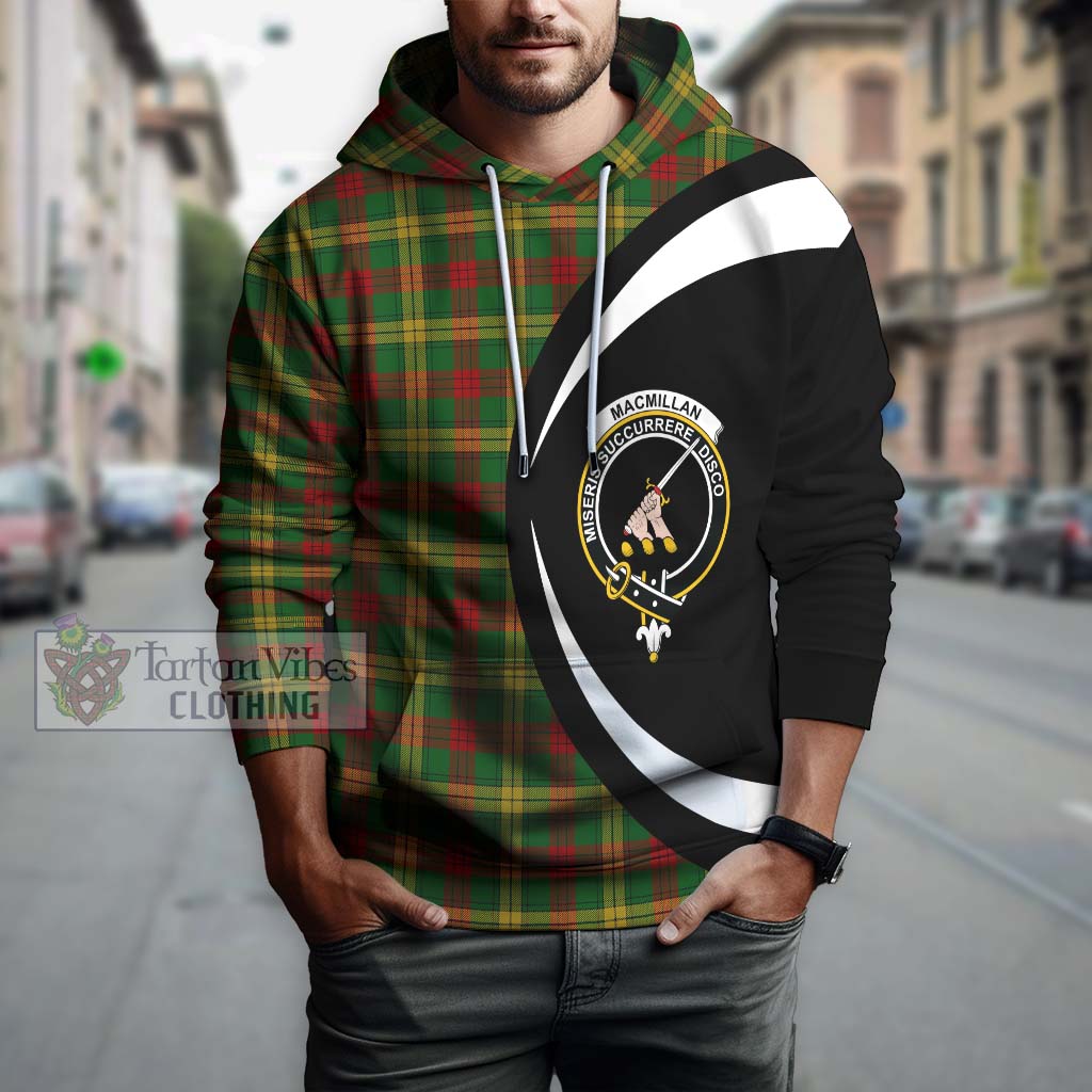 MacMillan Society of Glasgow Tartan Hoodie with Family Crest Circle Style Zip Hoodie - Tartan Vibes Clothing