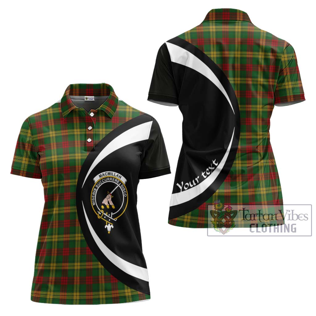 MacMillan Society of Glasgow Tartan Women's Polo Shirt with Family Crest Circle Style Women - Tartan Vibes Clothing