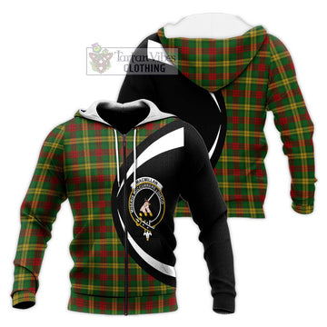 MacMillan Society of Glasgow Tartan Knitted Hoodie with Family Crest Circle Style