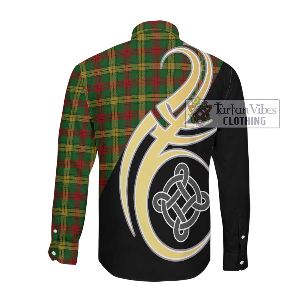 MacMillan Society of Glasgow Tartan Long Sleeve Button Shirt with Family Crest and Celtic Symbol Style Men's Shirt - Tartan Vibes Clothing