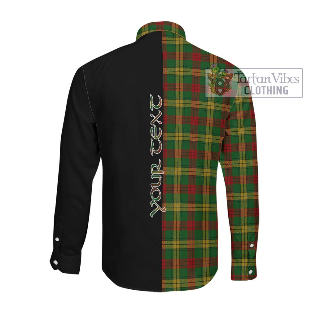 MacMillan Society of Glasgow Tartan Long Sleeve Button Shirt with Family Crest and Half Of Me Style Men's Shirt - Tartanvibesclothing Shop