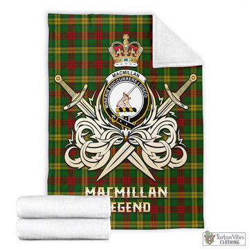 MacMillan Society of Glasgow Tartan Blanket with Clan Crest and the Golden Sword of Courageous Legacy