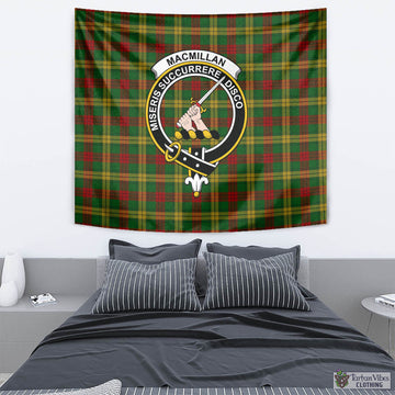 MacMillan Society of Glasgow Tartan Tapestry Wall Hanging and Home Decor for Room with Family Crest