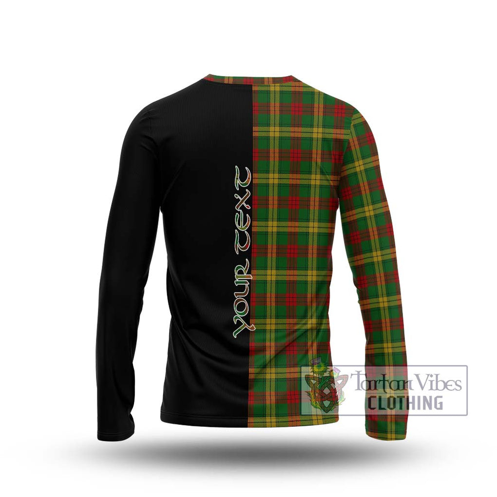 MacMillan Society of Glasgow Tartan Long Sleeve T-Shirt with Family Crest and Half Of Me Style - Tartanvibesclothing Shop