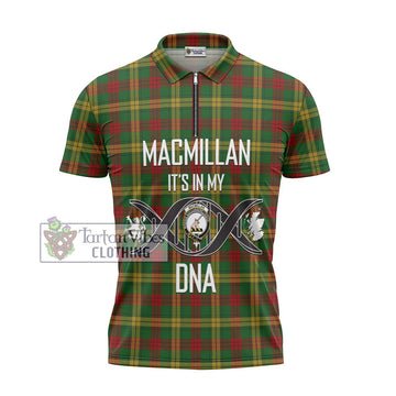 MacMillan Society of Glasgow Tartan Zipper Polo Shirt with Family Crest DNA In Me Style