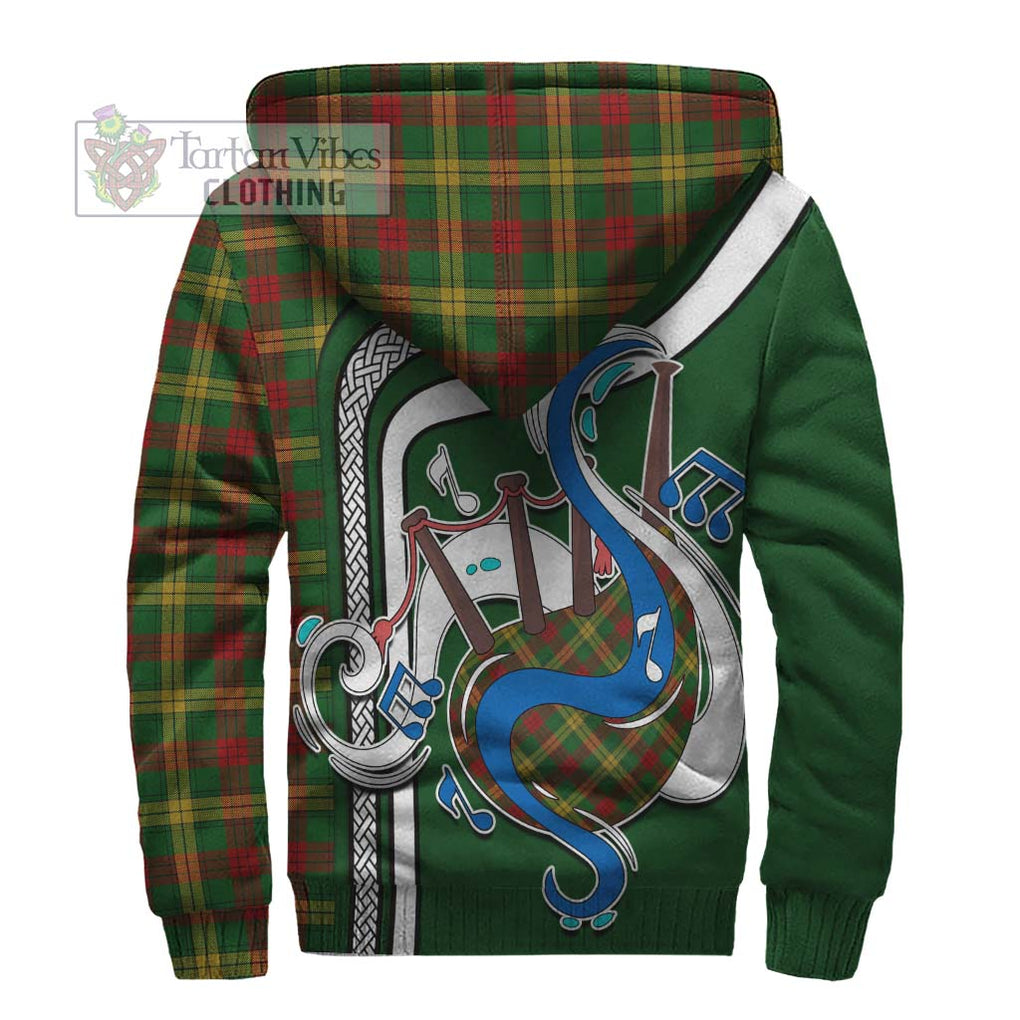 MacMillan Society of Glasgow Tartan Sherpa Hoodie with Epic Bagpipe Style - Tartanvibesclothing Shop