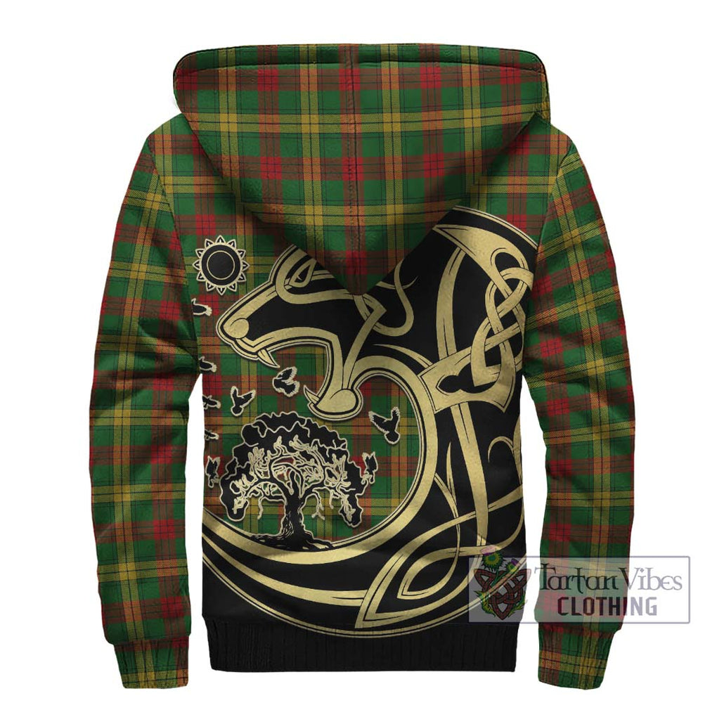 MacMillan Society of Glasgow Tartan Sherpa Hoodie with Family Crest Celtic Wolf Style - Tartan Vibes Clothing