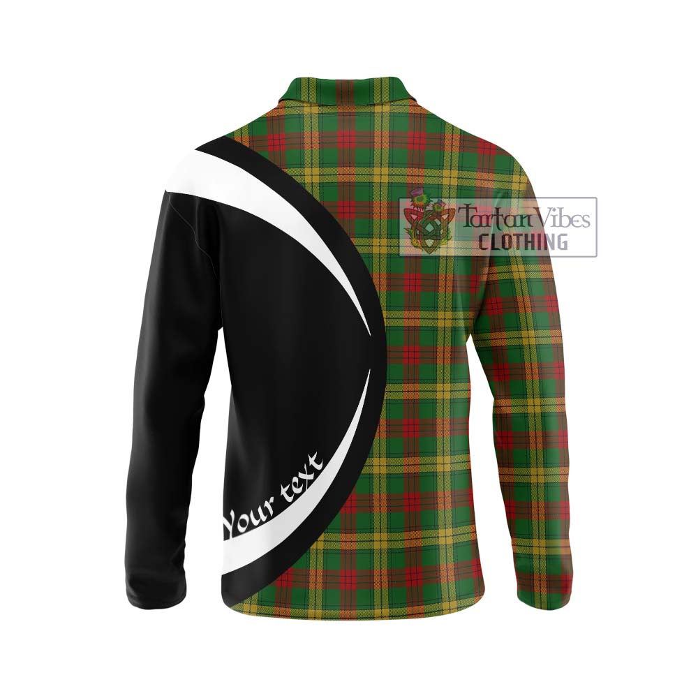 MacMillan Society of Glasgow Tartan Long Sleeve Polo Shirt with Family Crest Circle Style - Tartan Vibes Clothing