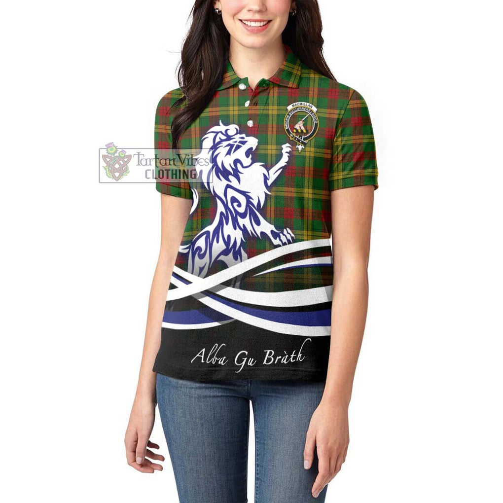 MacMillan Society of Glasgow Tartan Women's Polo Shirt with Alba Gu Brath Regal Lion Emblem - Tartanvibesclothing Shop