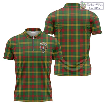 MacMillan Society of Glasgow Tartan Zipper Polo Shirt with Family Crest