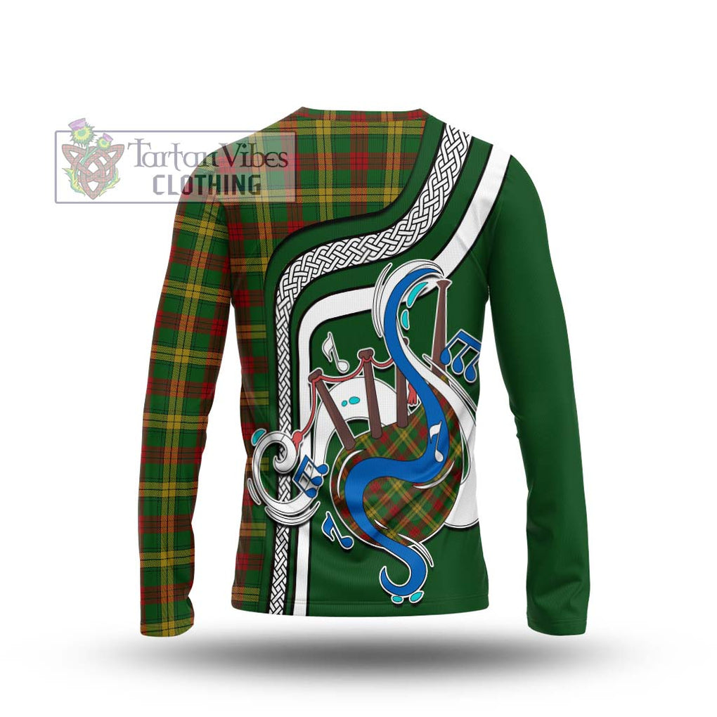 Tartan Vibes Clothing MacMillan Society of Glasgow Tartan Long Sleeve T-Shirt with Epic Bagpipe Style