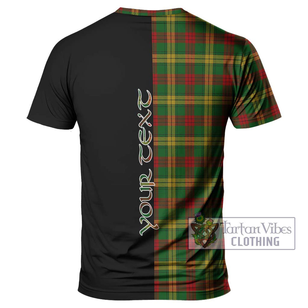 MacMillan Society of Glasgow Tartan T-Shirt with Family Crest and Half Of Me Style - Tartanvibesclothing Shop